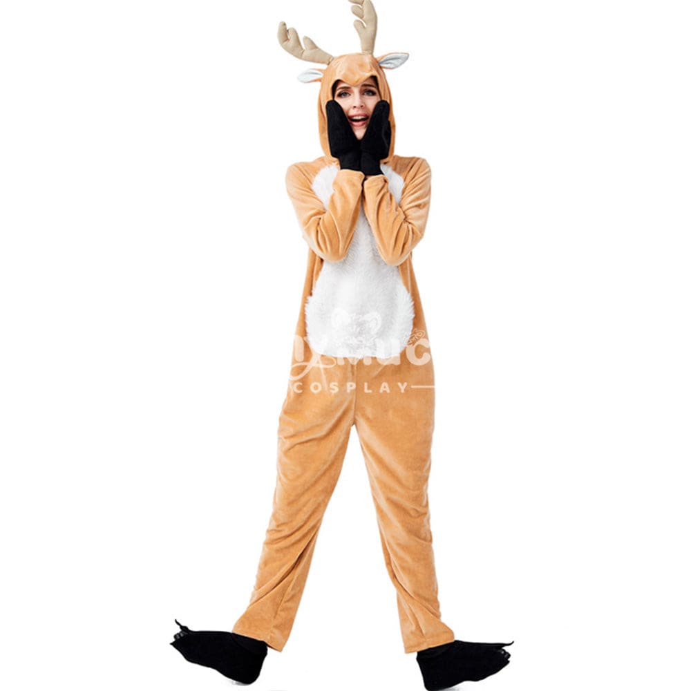 【In Stock】Christmas Cosplay Adult Size Christmas Reindeer Pajamas Costume First Edition Costumes