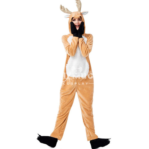 【In Stock】Christmas Cosplay Adult Size Christmas Reindeer Pajamas Costume First Edition Costumes