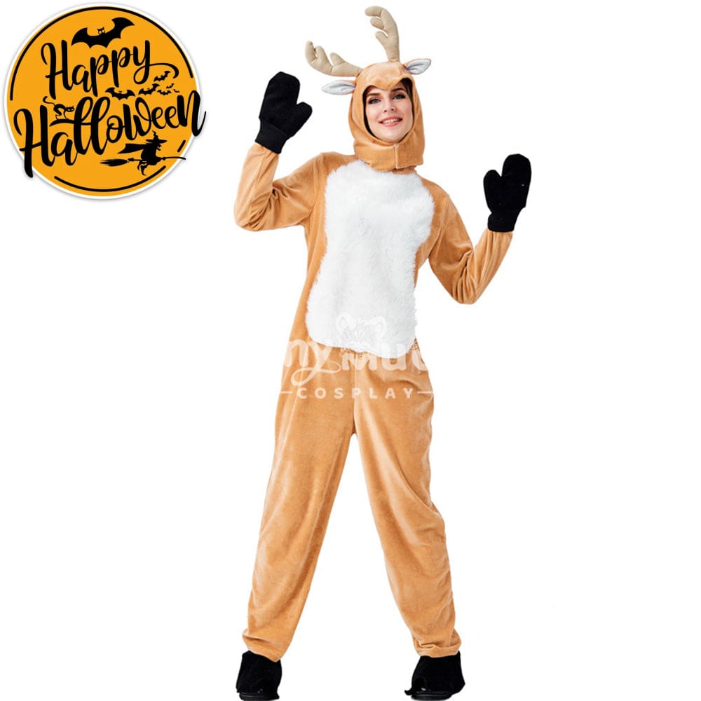 【In Stock】Christmas Cosplay Adult Size Christmas Reindeer Pajamas Costume First Edition Costumes