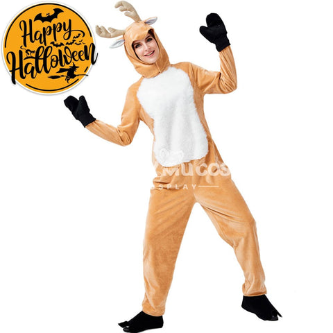 【In Stock】Christmas Cosplay Adult Size Christmas Reindeer Pajamas Costume First Edition Costumes