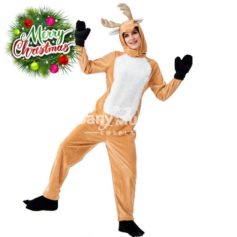 【In Stock】Christmas Cosplay Adult Size Christmas Reindeer Pajamas Costume First Edition Costumes