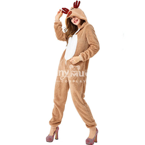 【In Stock】Christmas Cosplay Adult Size Christmas Reindeer Pajamas Costume Second Edition Costumes