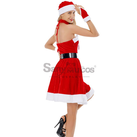 【In Stock】Christmas Cosplay Bowknot Christmas Dress Costume Costumes