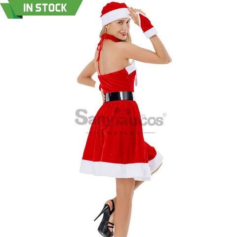 【In Stock】Christmas Cosplay Bowknot Christmas Dress Costume Costumes