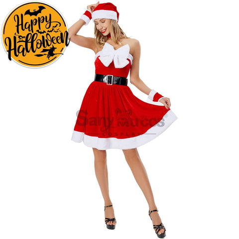 【In Stock】Christmas Cosplay Bowknot Christmas Dress Costume Costumes