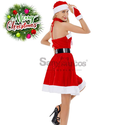 【In Stock】Christmas Cosplay Bowknot Christmas Dress Costume Costumes