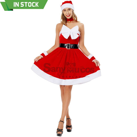 【In Stock】Christmas Cosplay Bowknot Christmas Dress Costume Costumes