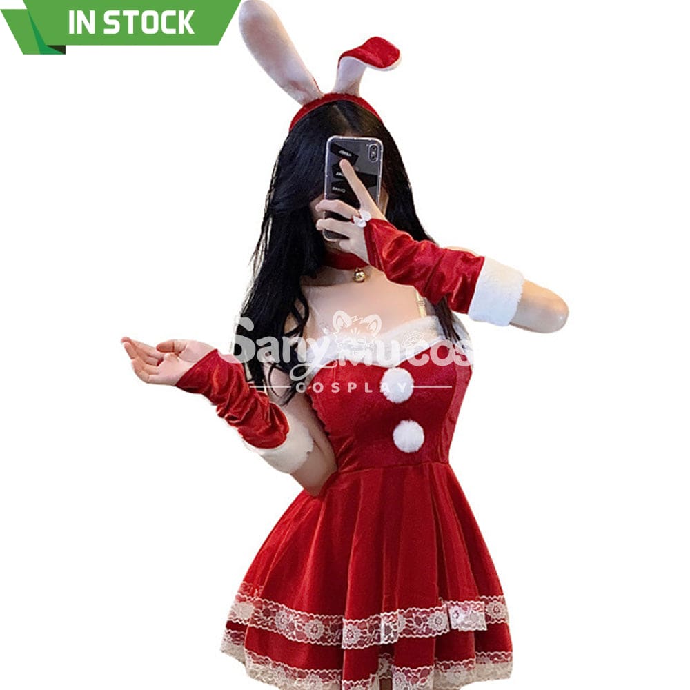 【In Stock】Christmas Cosplay Bunny Girl Dress Costume Costumes