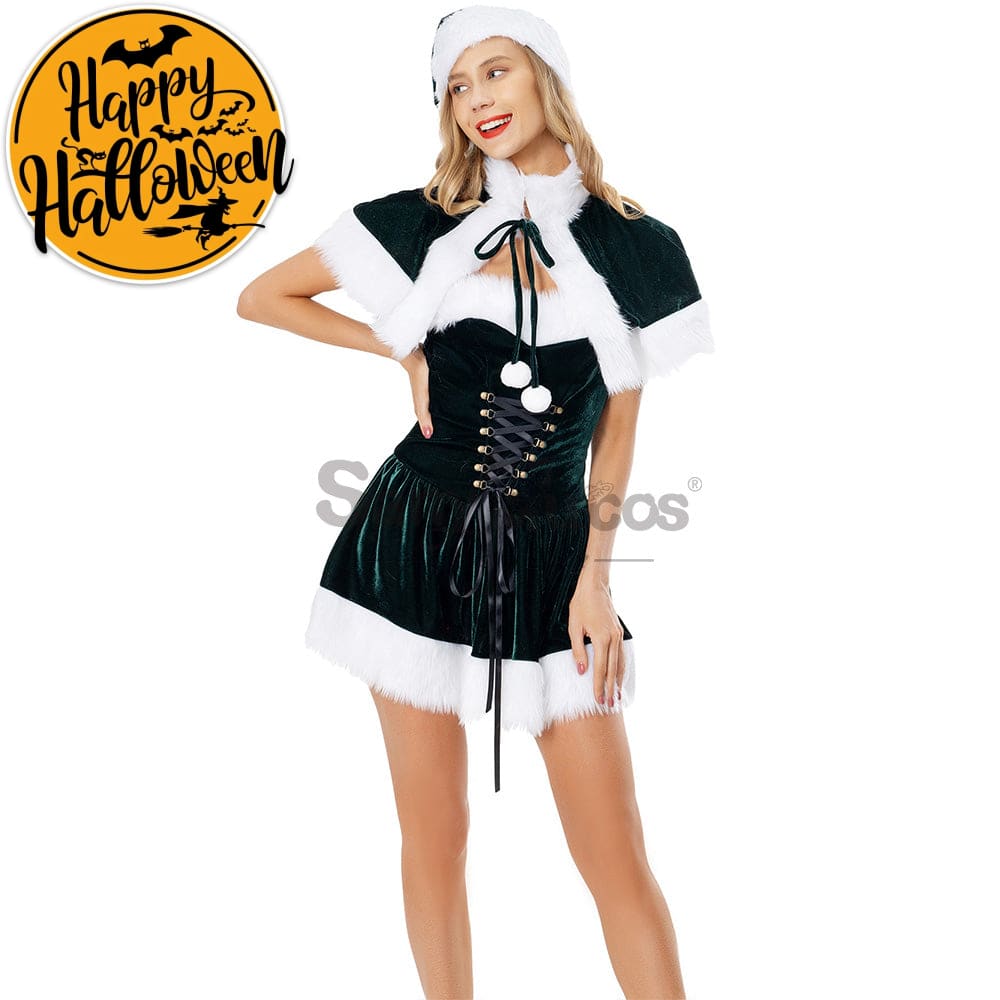 【In Stock】Christmas Cosplay Corset Dress Costume Green / M Costumes