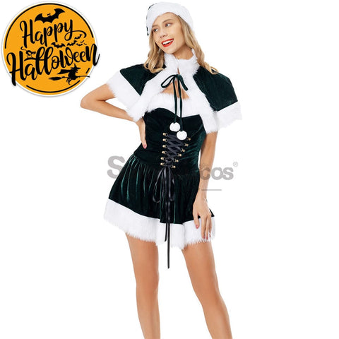【In Stock】Christmas Cosplay Corset Dress Costume Green / M Costumes