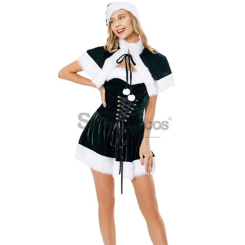 【In Stock】Christmas Cosplay Corset Dress Costume Green / M Costumes