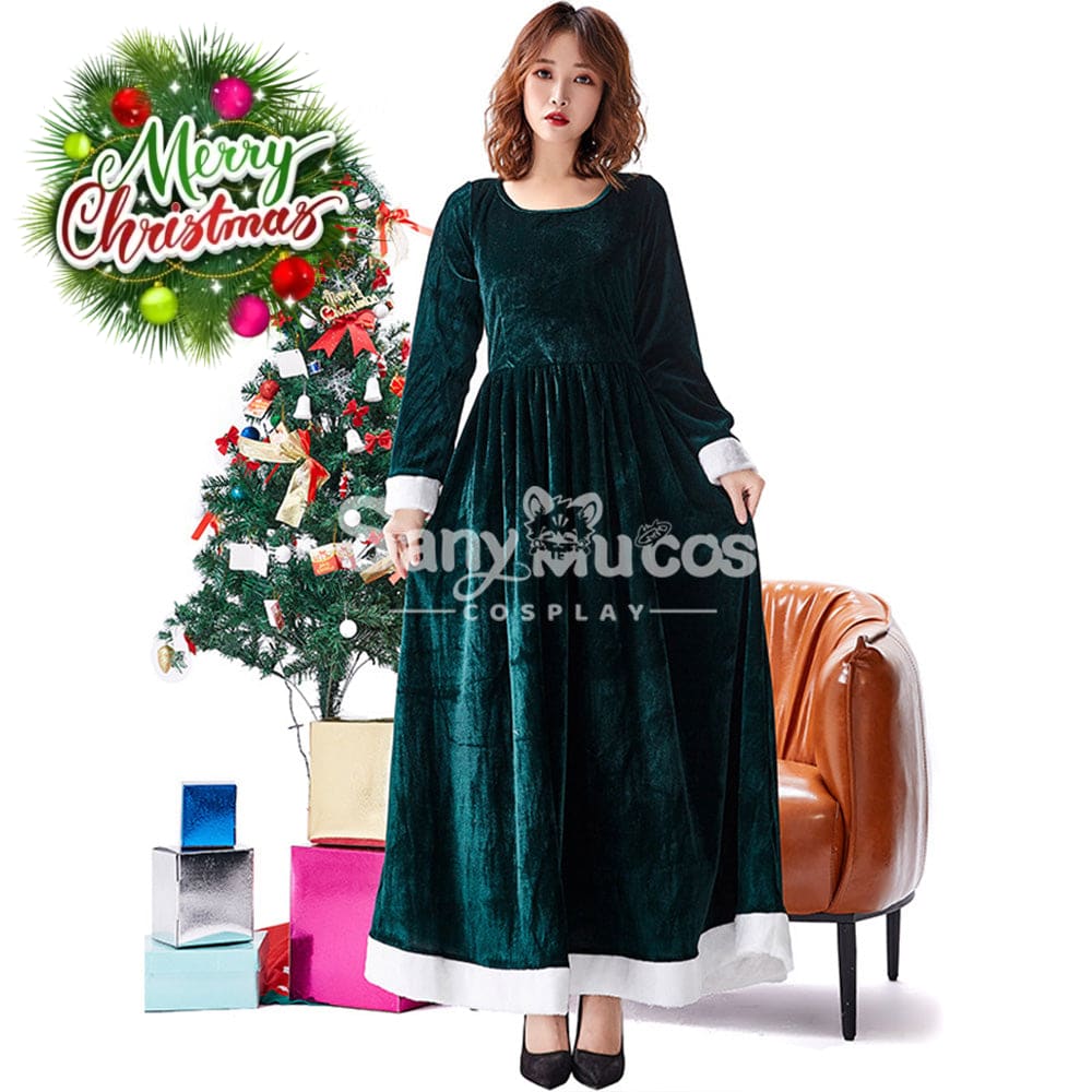 【In Stock】Christmas Cosplay Dark Green Christmas Dress Costume First Edition Costumes