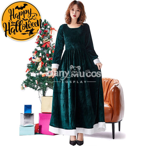 【In Stock】Christmas Cosplay Dark Green Christmas Dress Costume First Edition Costumes