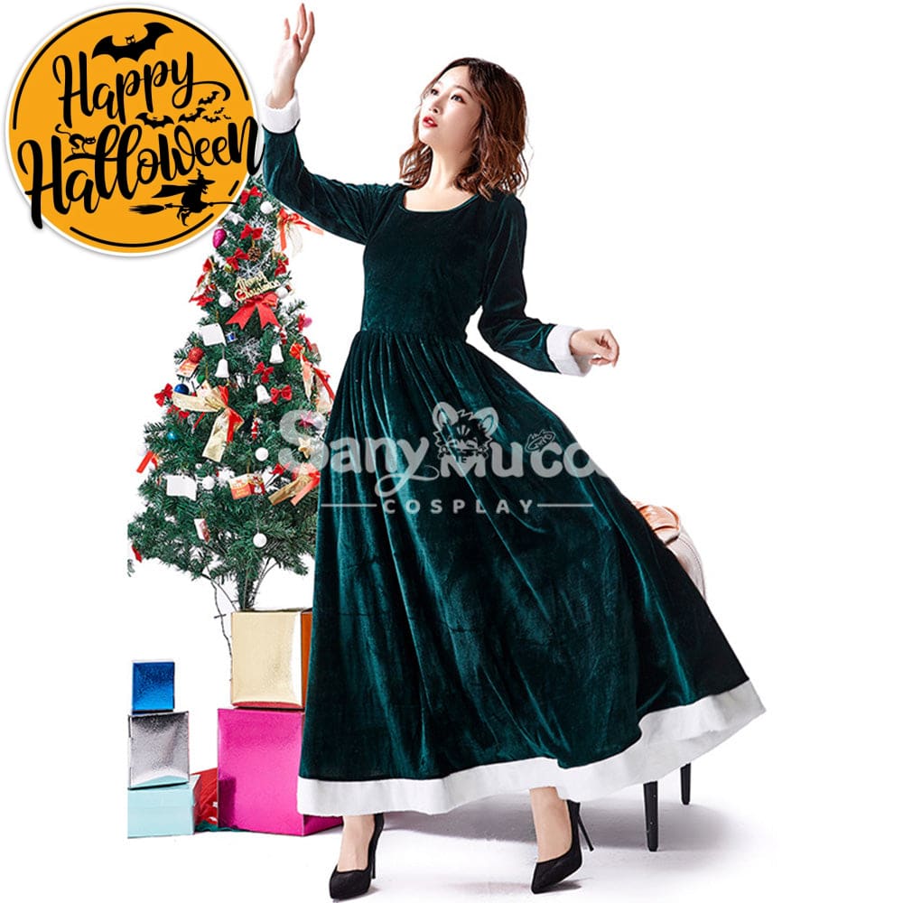 【In Stock】Christmas Cosplay Dark Green Christmas Dress Costume First Edition Costumes