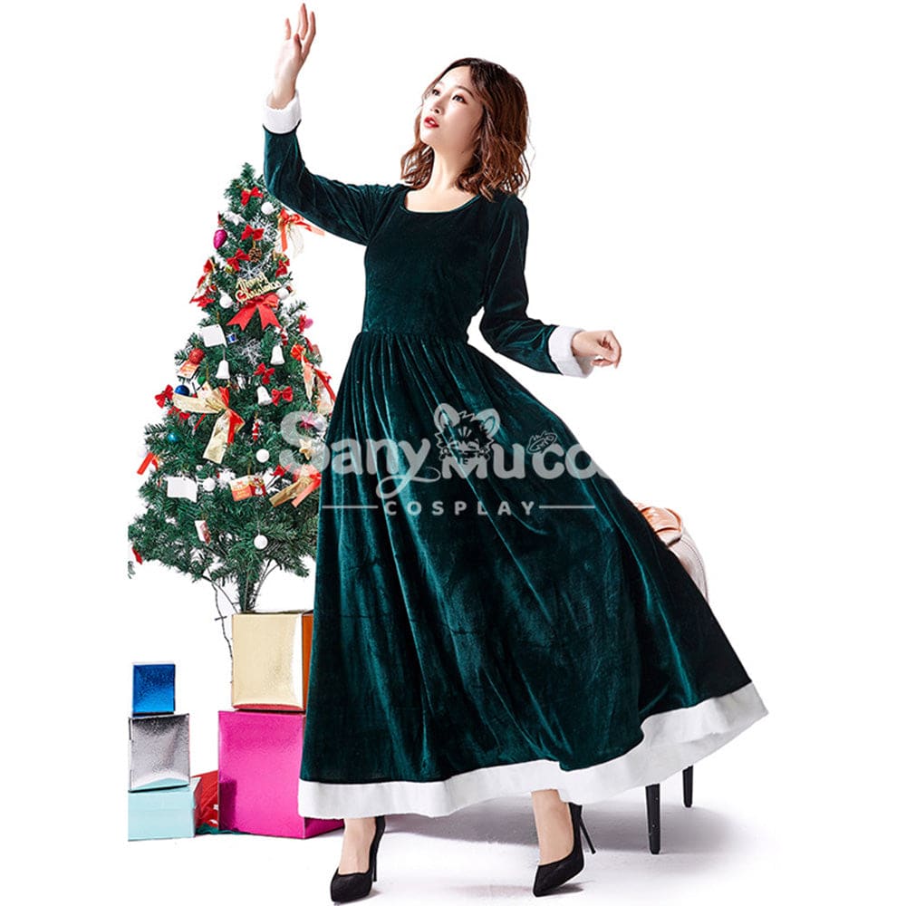 【In Stock】Christmas Cosplay Dark Green Christmas Dress Costume First Edition Costumes