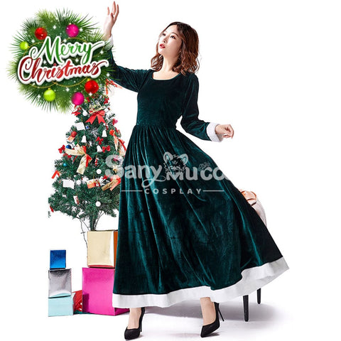 【In Stock】Christmas Cosplay Dark Green Christmas Dress Costume First Edition Costumes