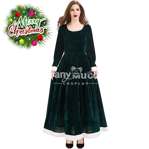 【In Stock】Christmas Cosplay Dark Green Christmas Dress Costume Second Edition Costumes