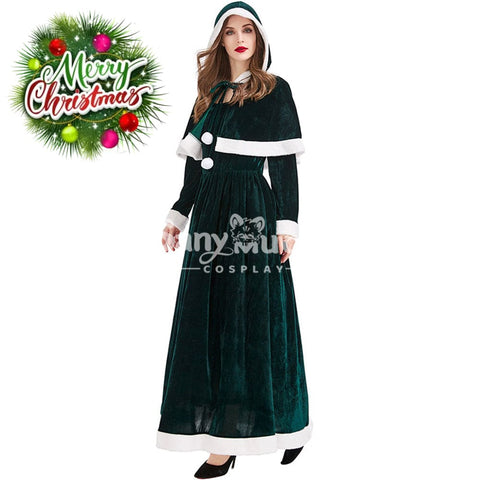 【In Stock】Christmas Cosplay Dark Green Christmas Dress Costume Second Edition Costumes