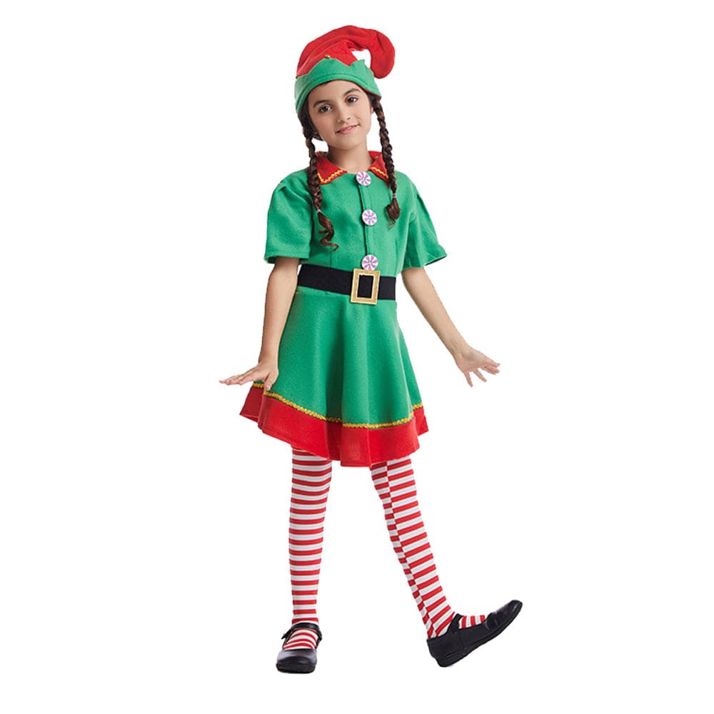 【In Stock】Christmas Cosplay Christmas Elf Costume Family Edition Costumes