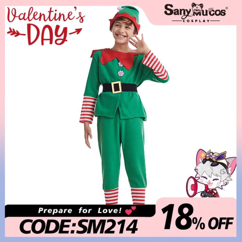 【In Stock】Christmas Cosplay Christmas Elf Costume Family Edition Costumes