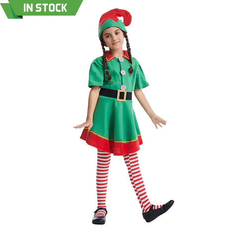 【In Stock】Christmas Cosplay Christmas Elf Costume Family Edition Costumes