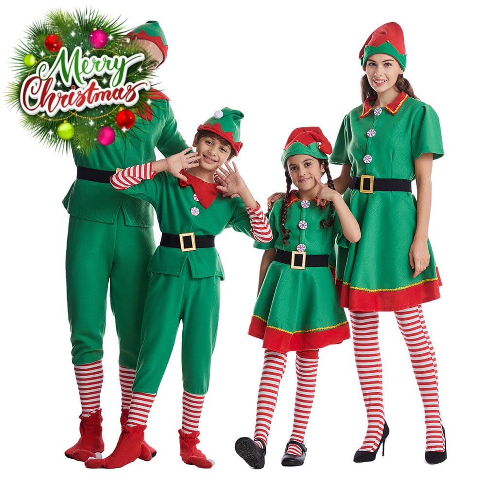 【In Stock】Christmas Cosplay Christmas Elf Costume Family Edition Costumes