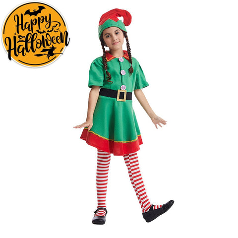 【In Stock】Christmas Cosplay Christmas Elf Costume Family Edition Costumes