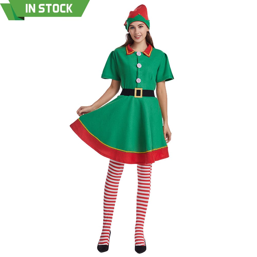 【In Stock】Christmas Cosplay Christmas Elf Costume Family Edition Costumes