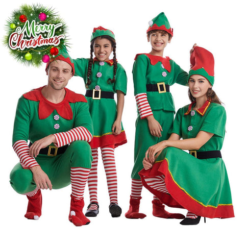 【In Stock】Christmas Cosplay Christmas Elf Costume Family Edition Costumes