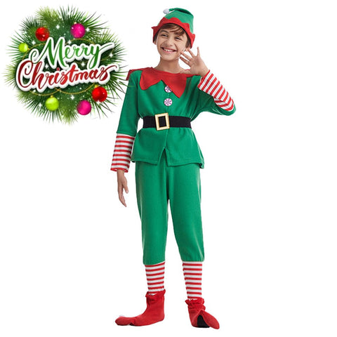 【In Stock】Christmas Cosplay Christmas Elf Costume Family Edition Costumes