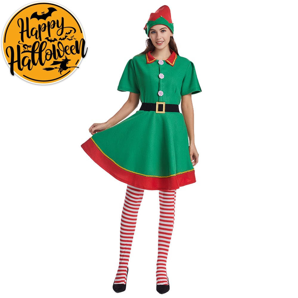 【In Stock】Christmas Cosplay Christmas Elf Costume Family Edition Costumes