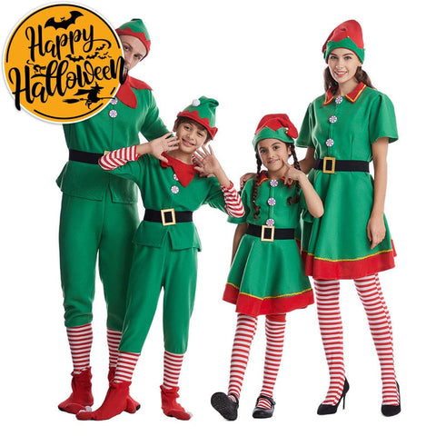 【In Stock】Christmas Cosplay Christmas Elf Costume Family Edition Costumes