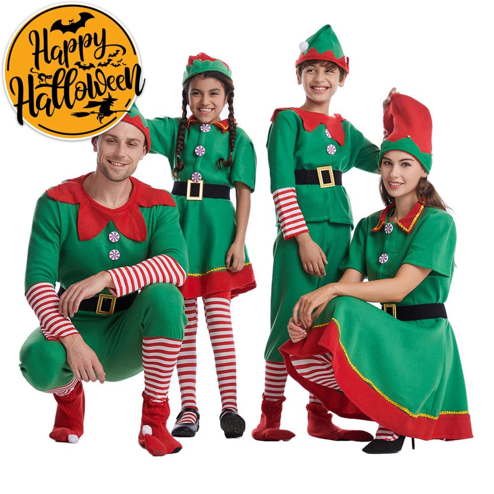 【In Stock】Christmas Cosplay Christmas Elf Costume Family Edition Costumes