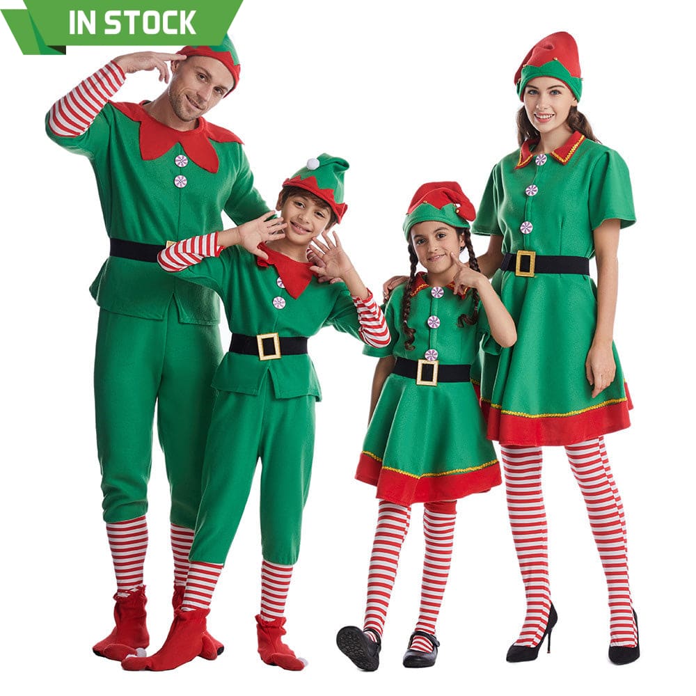 【In Stock】Christmas Cosplay Christmas Elf Costume Family Edition Costumes