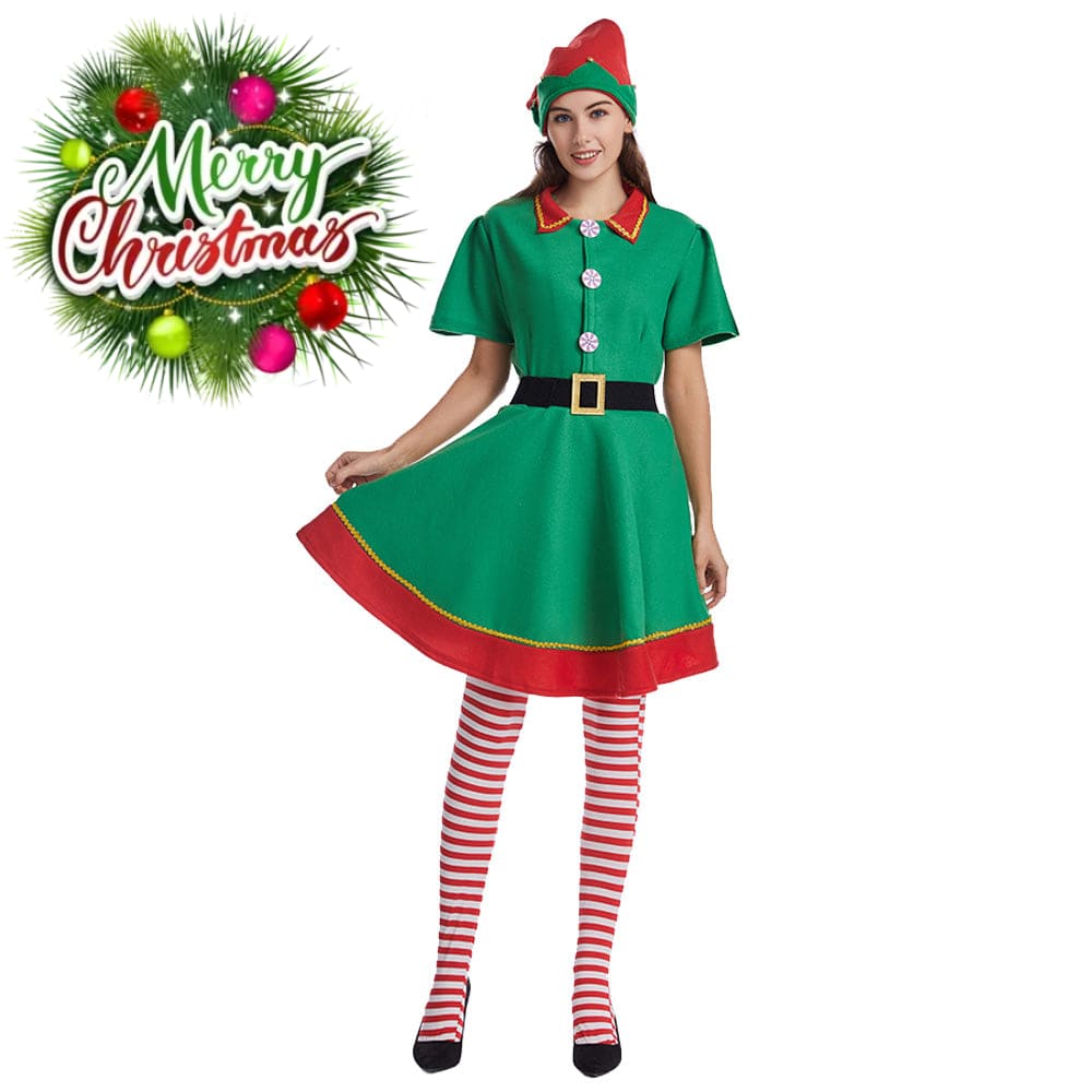 【In Stock】Christmas Cosplay Christmas Elf Costume Family Edition Costumes