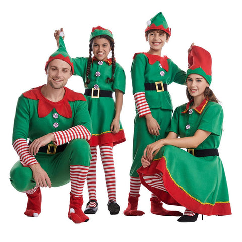【In Stock】Christmas Cosplay Christmas Elf Costume Family Edition Costumes