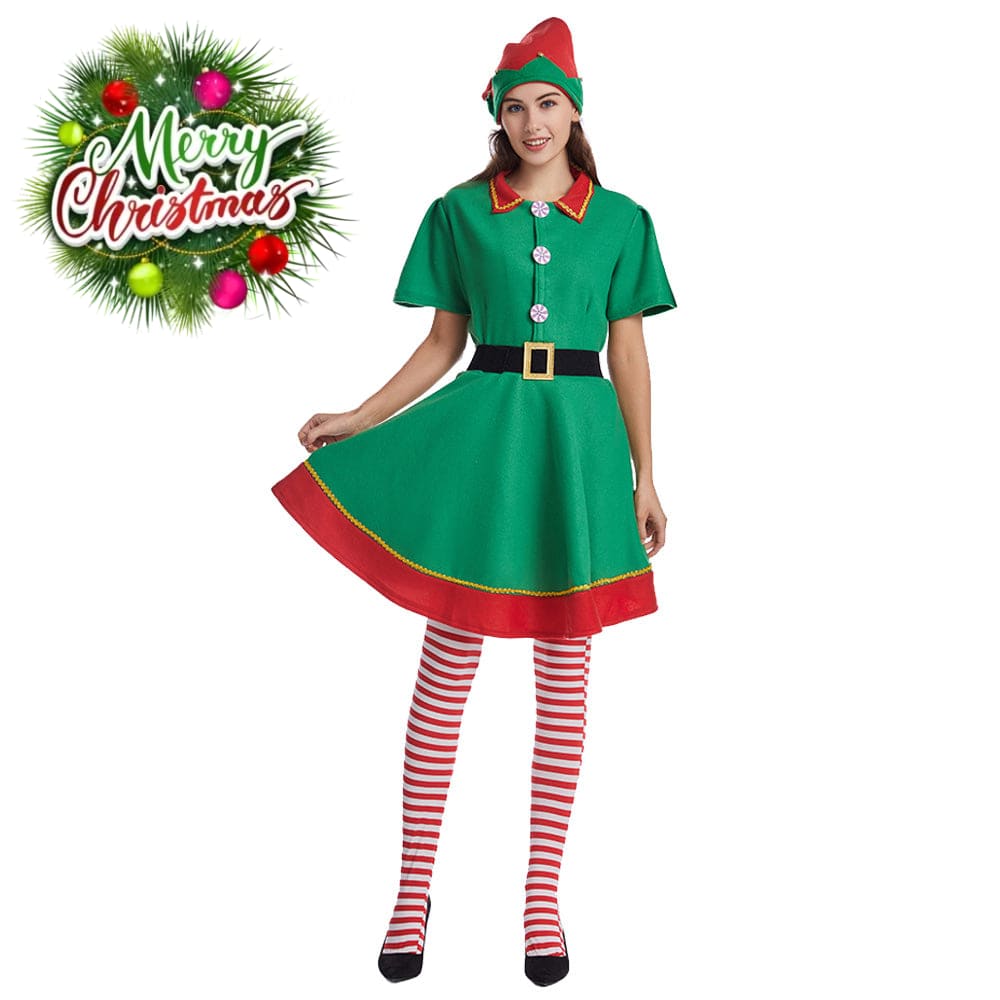 【In Stock】Christmas Cosplay Christmas Elf Costume Family Edition Costumes