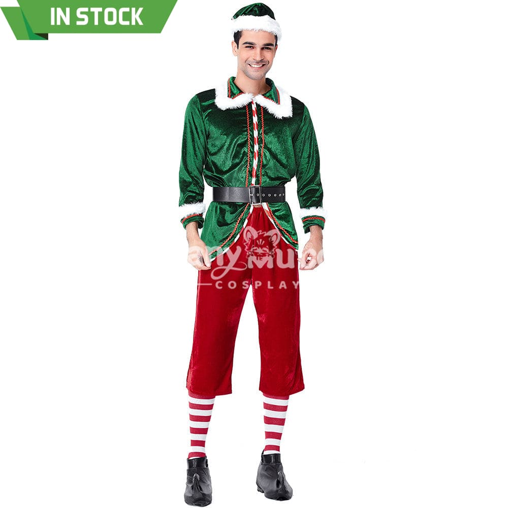 【In Stock】Christmas Cosplay Christmas Elf Male Costume Costumes