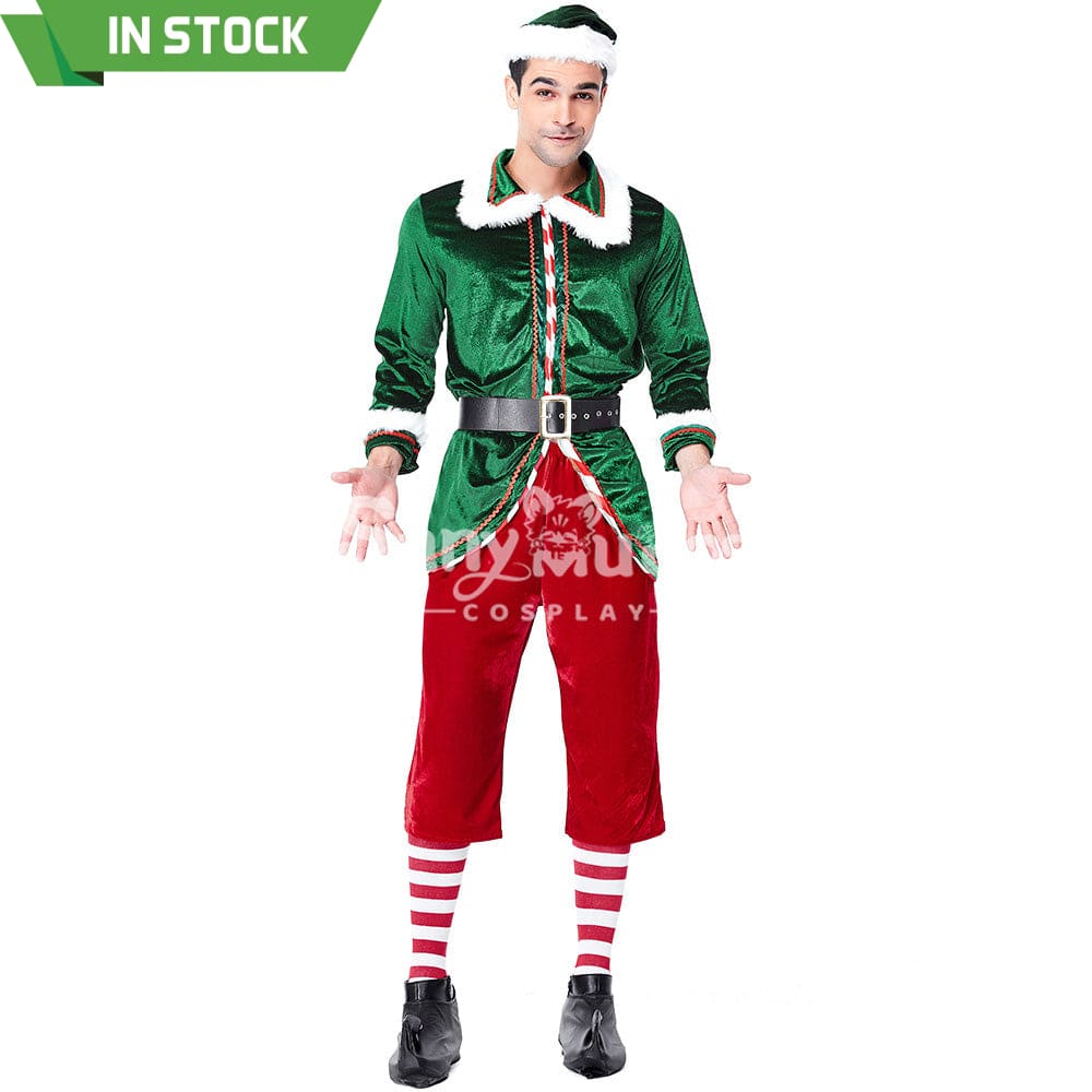 【In Stock】Christmas Cosplay Christmas Elf Male Costume Costumes