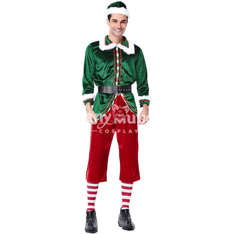 【In Stock】Christmas Cosplay Christmas Elf Male Costume Costumes