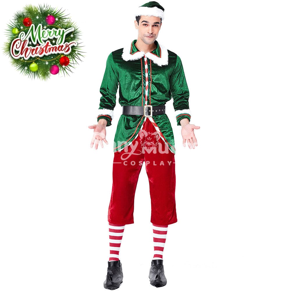 【In Stock】Christmas Cosplay Christmas Elf Male Costume Costumes