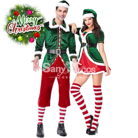 【In Stock】Christmas Cosplay Christmas Elf Male Costume Costumes