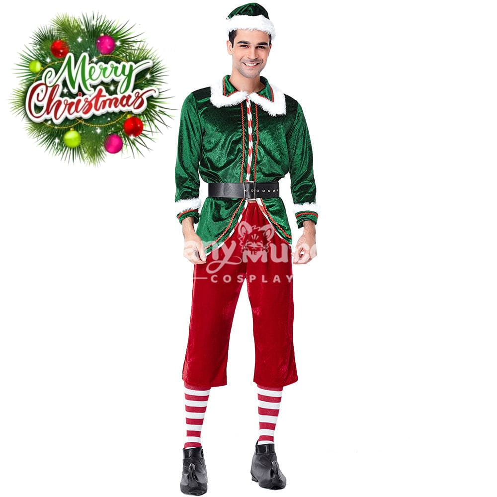 【In Stock】Christmas Cosplay Christmas Elf Male Costume Costumes