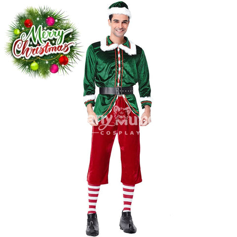 【In Stock】Christmas Cosplay Christmas Elf Male Costume Costumes