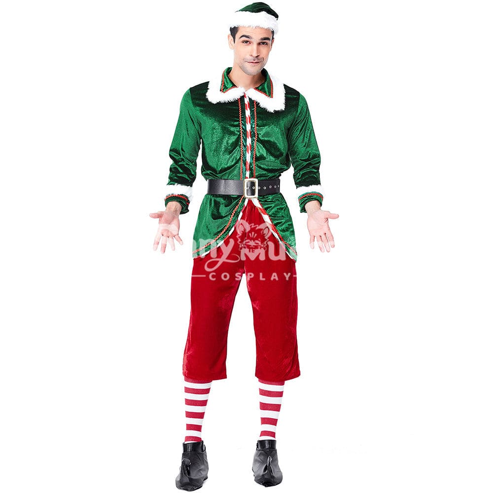 【In Stock】Christmas Cosplay Christmas Elf Male Costume Costumes