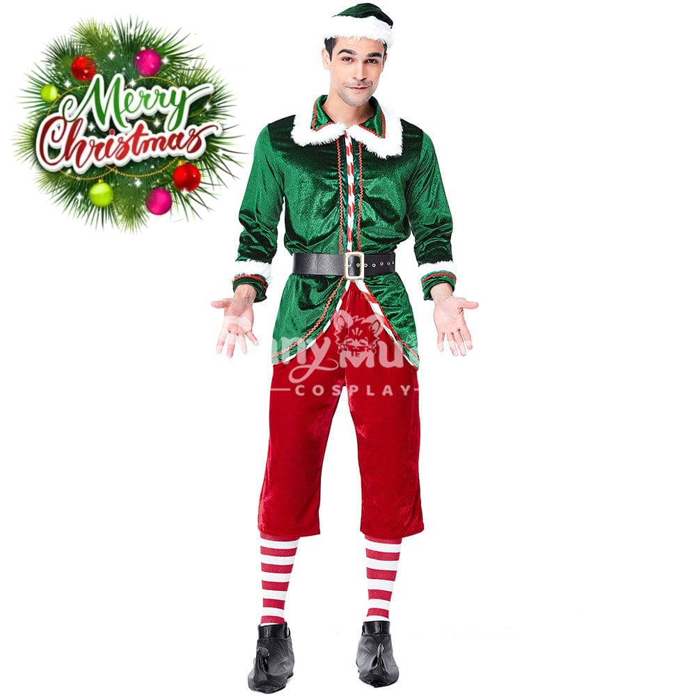 【In Stock】Christmas Cosplay Christmas Elf Male Costume Costumes