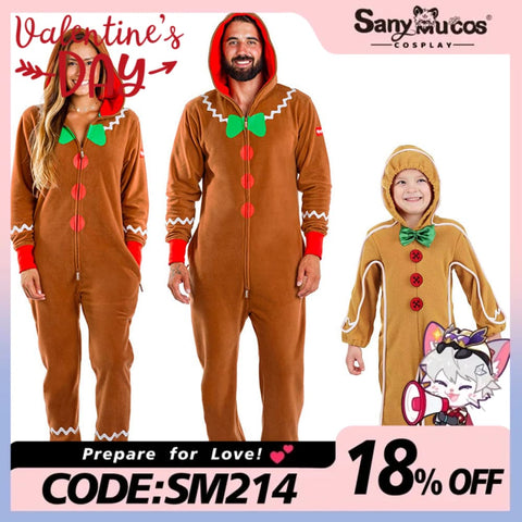 【In Stock】Christmas Cosplay Gingerbread Man Costume Costumes