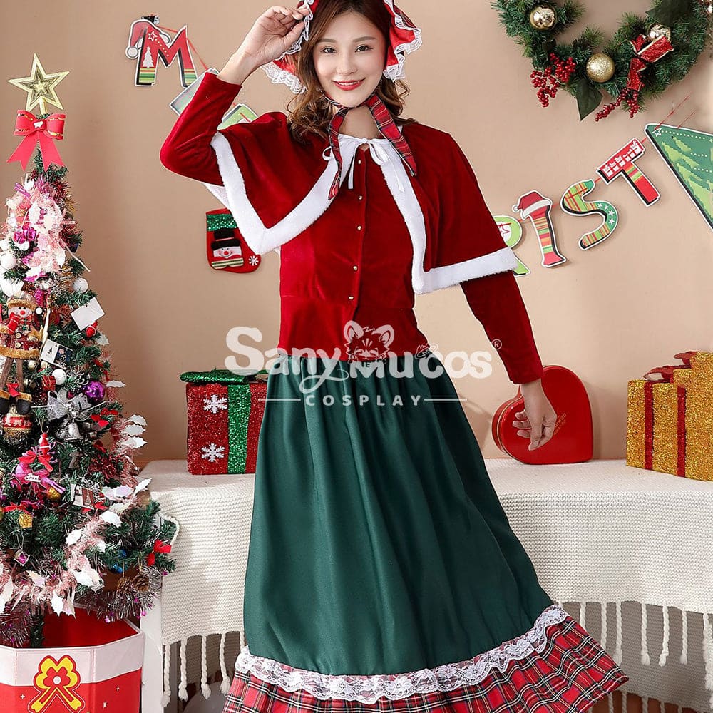 【In Stock】Christmas Cosplay Green Christmas Dress Costume Costumes