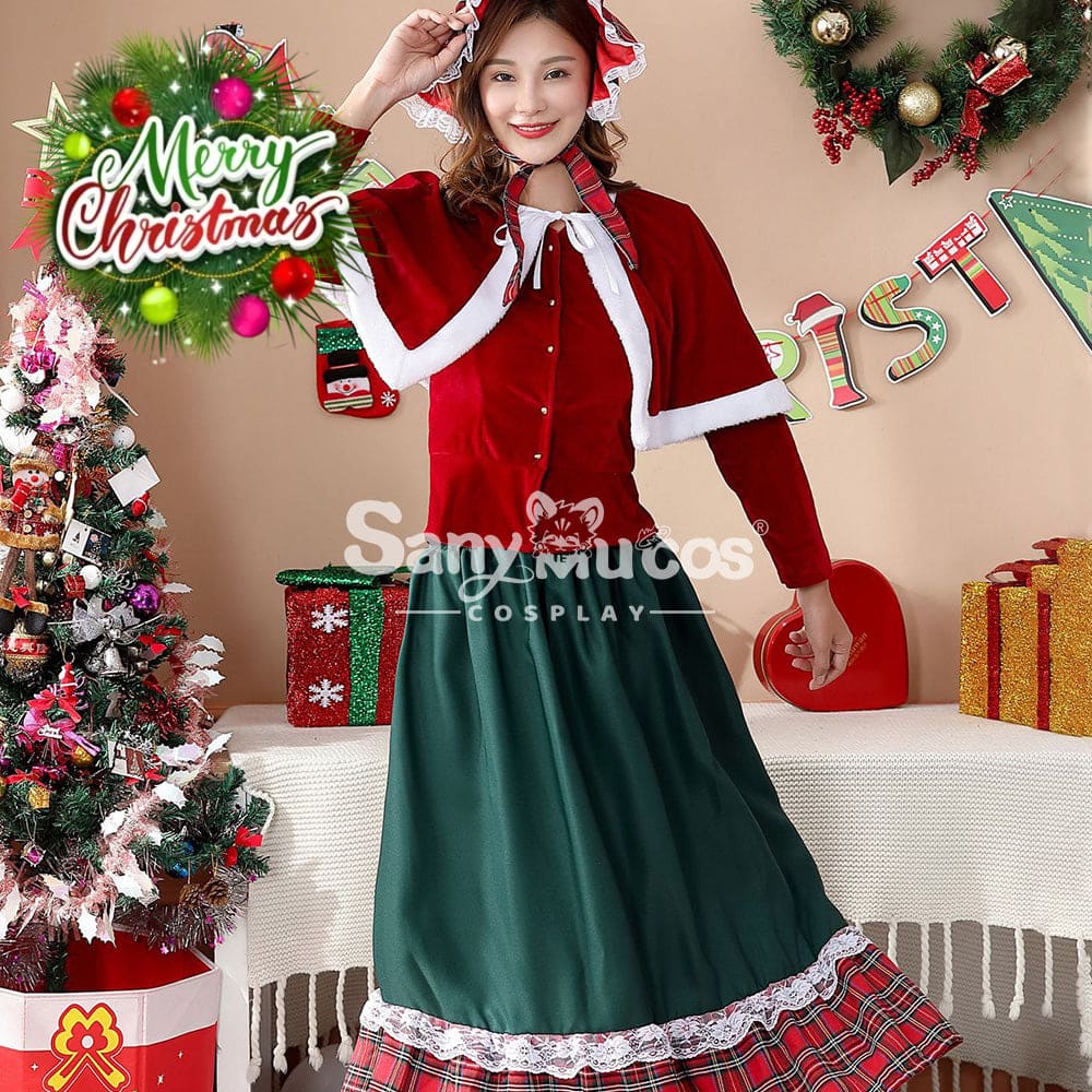 【In Stock】Christmas Cosplay Green Christmas Dress Costume Costumes