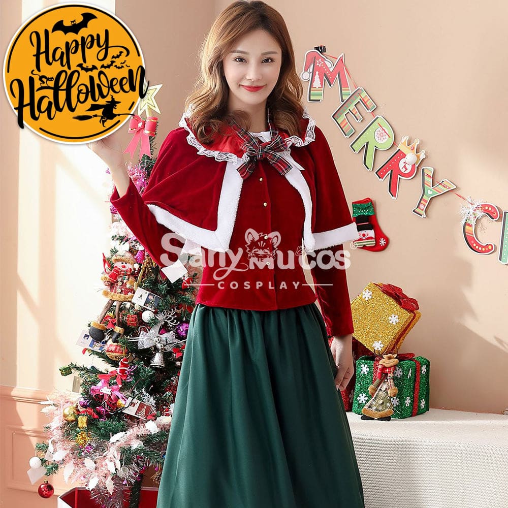 【In Stock】Christmas Cosplay Green Christmas Dress Costume Costumes